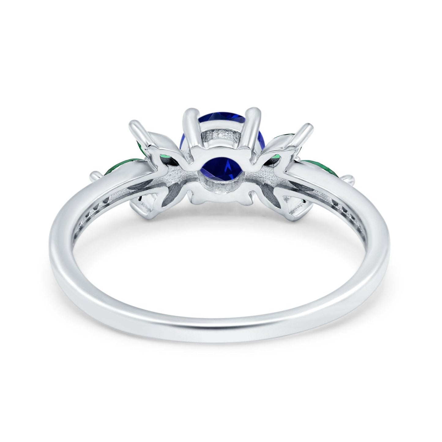 Marquise Green Emerald Blue Sapphire CZ Wedding Ring