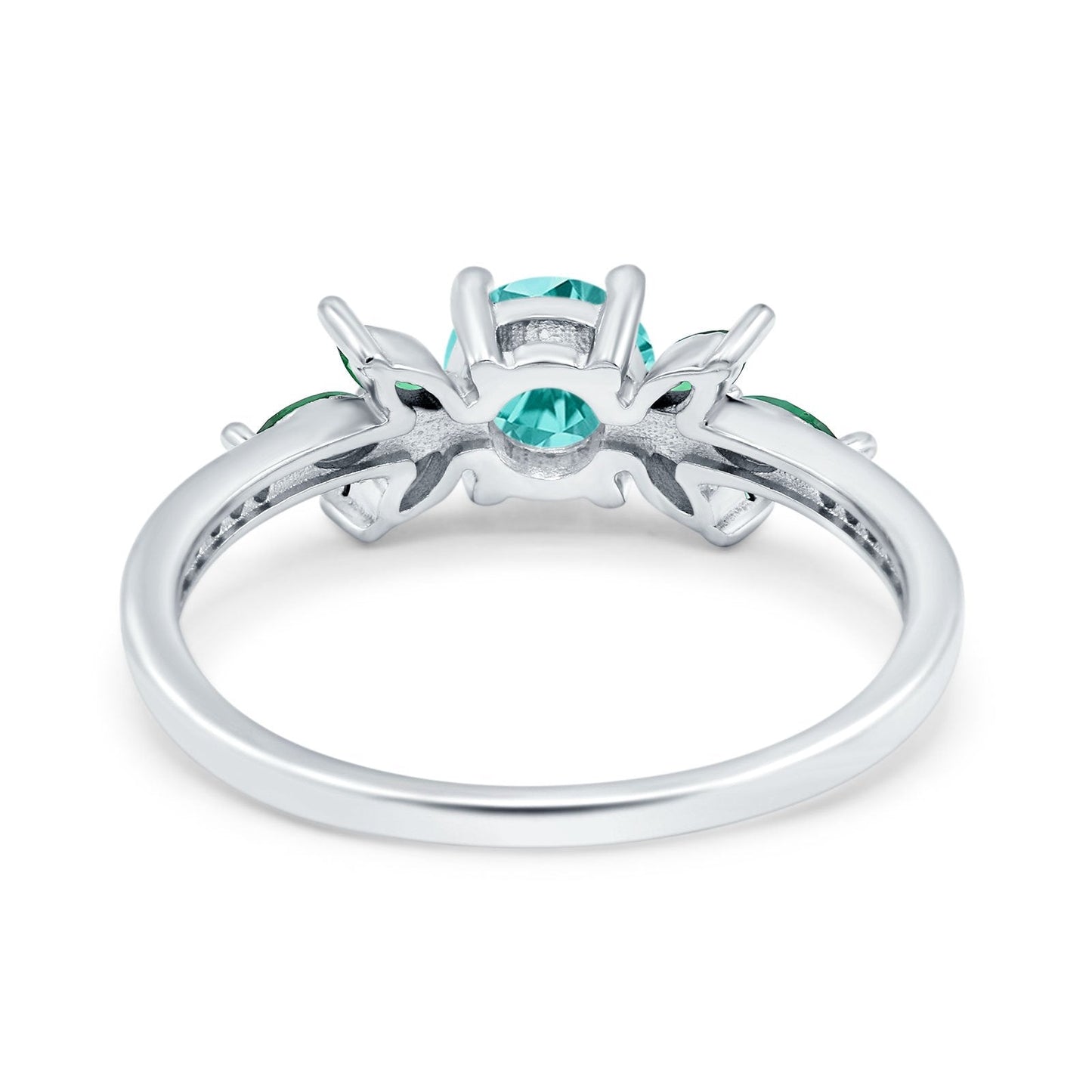 Marquise Green Emerald Paraiba Tourmaline CZ Wedding Ring