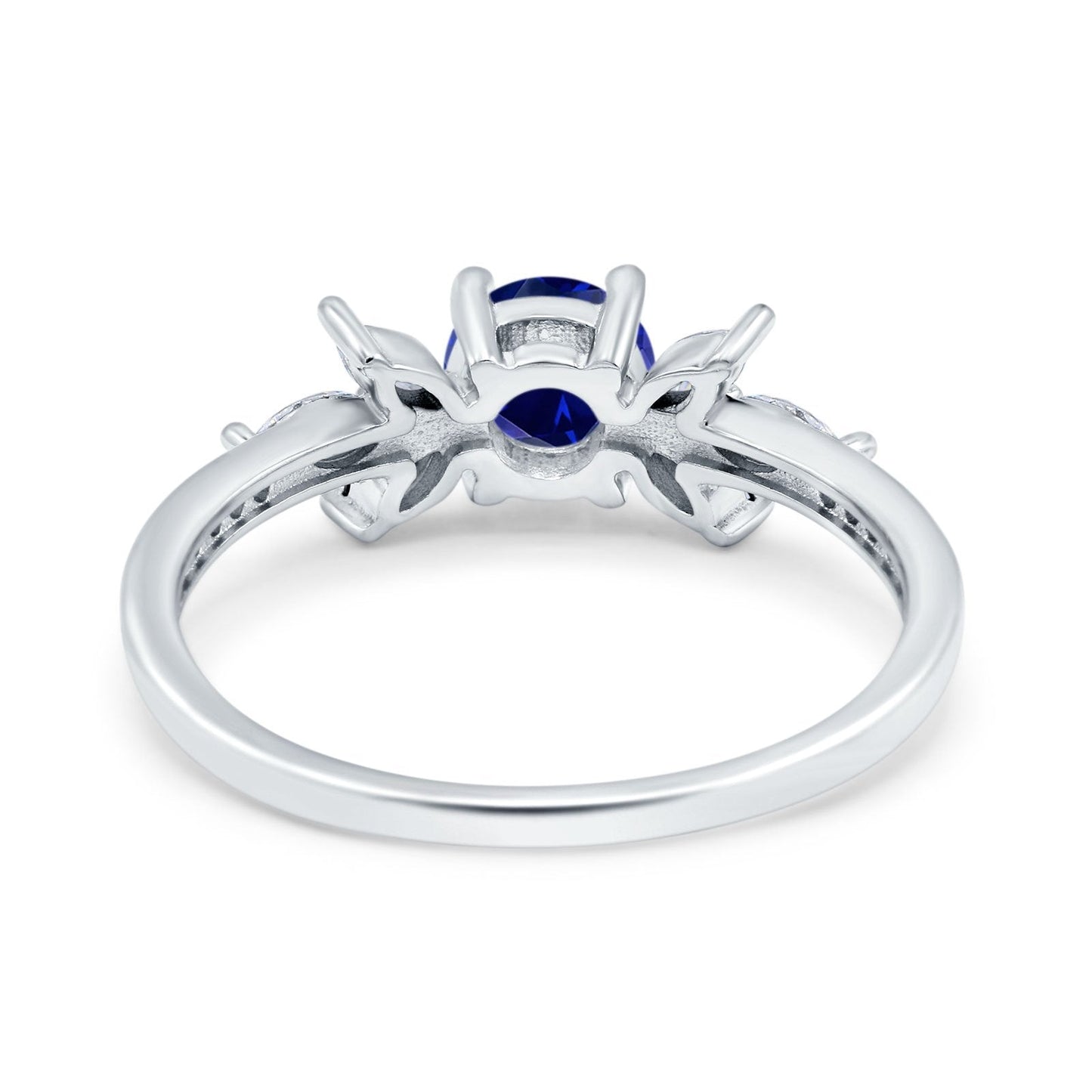 Marquise Blue Sapphire CZ Wedding Ring