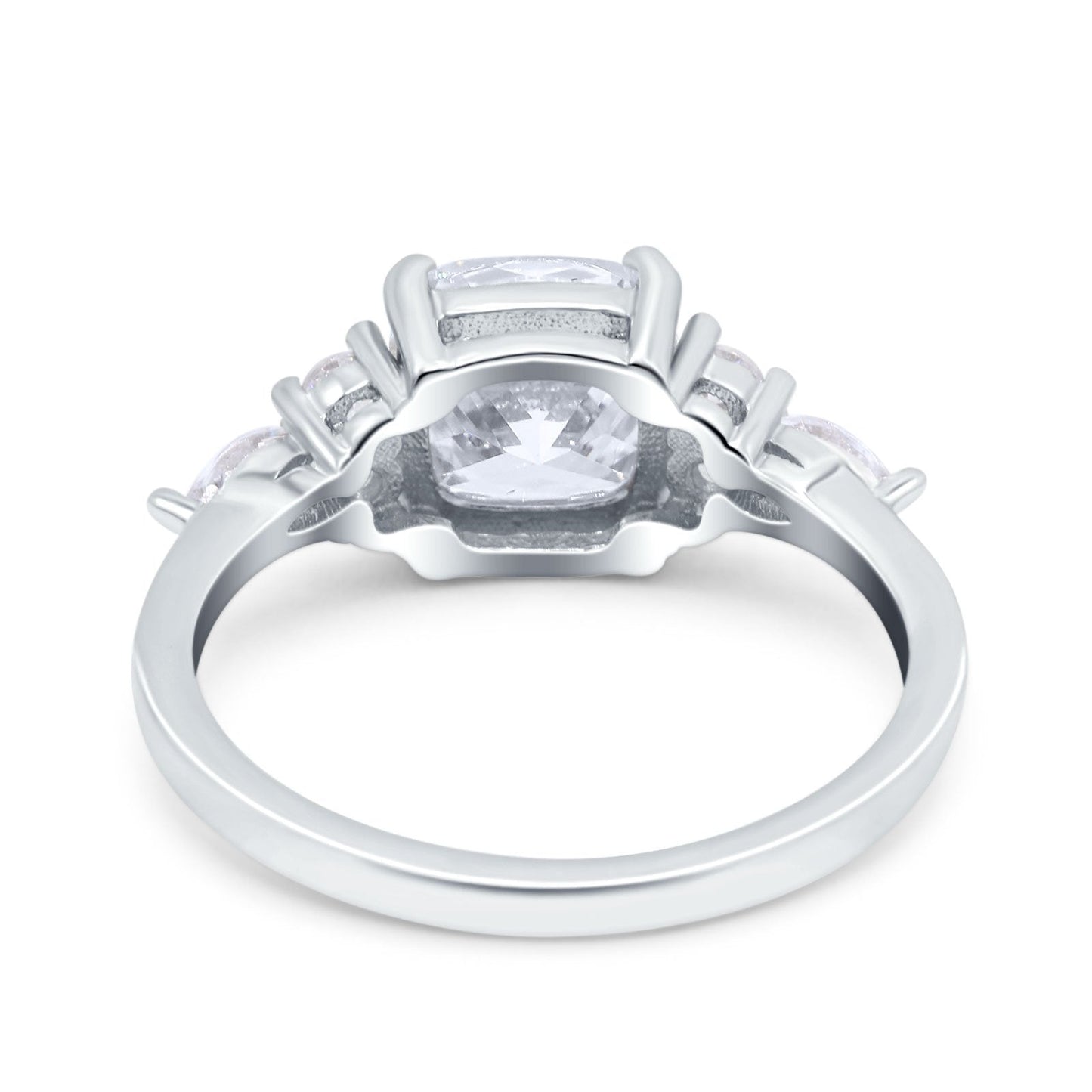 Cushion Cut Art Deco Engagement Ring Simulated Cubic Zirconia