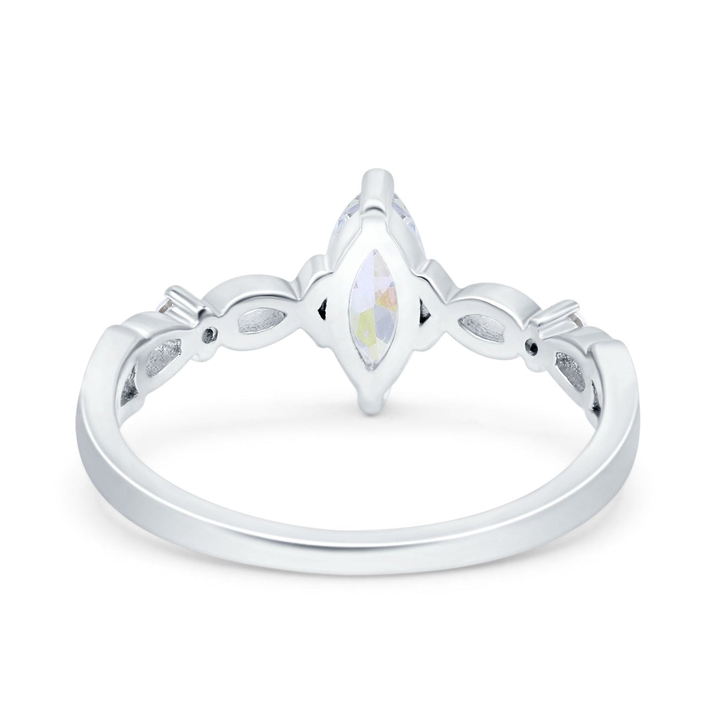 Marquise Wedding Ring Infinity Twisted Simulated Cubic Zirconia