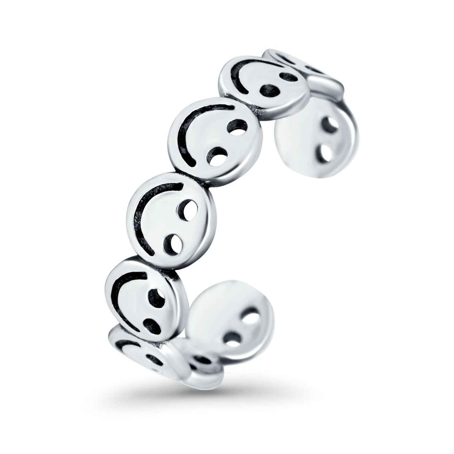 Smiley Face Toe Ring Adjustable Band (4mm)