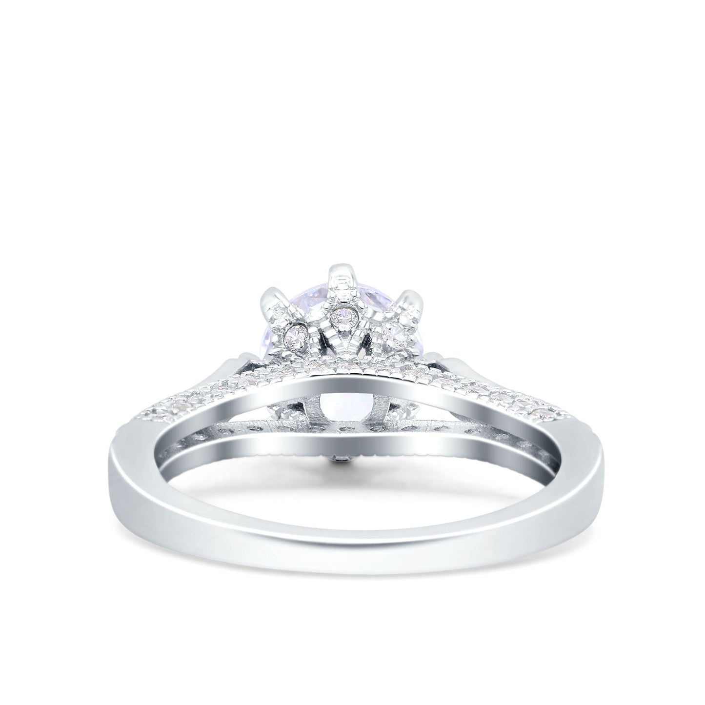 Art Deco Wedding Engagement Bridal Ring Simulated Cubic Zirconia