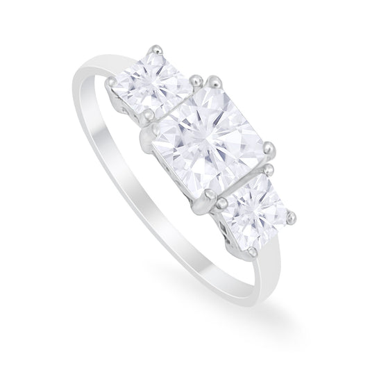 Princess Cut Engagement Ring Simulated Cubic Zirconia