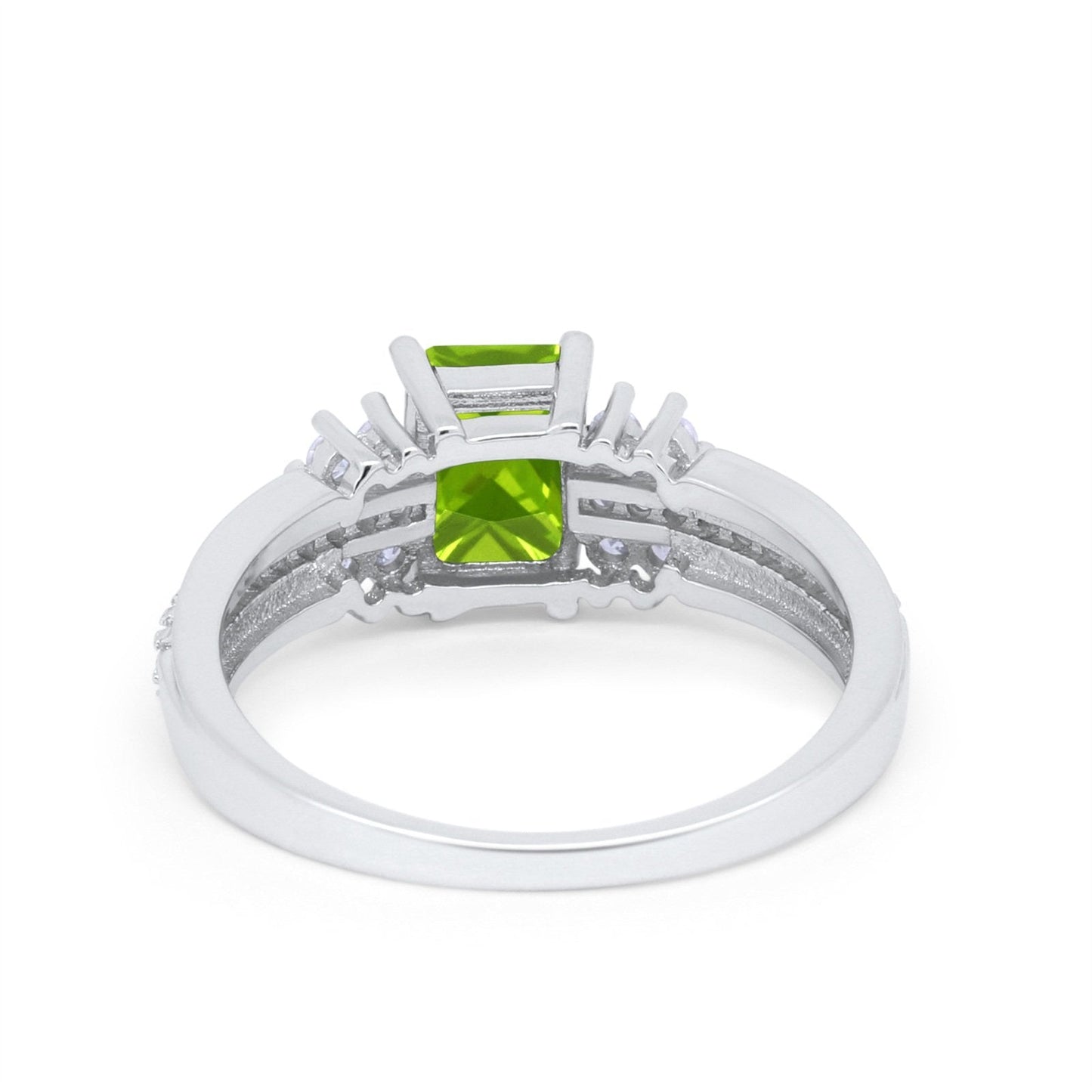 Vintage Simulated Peridot CZ Engagement Ring