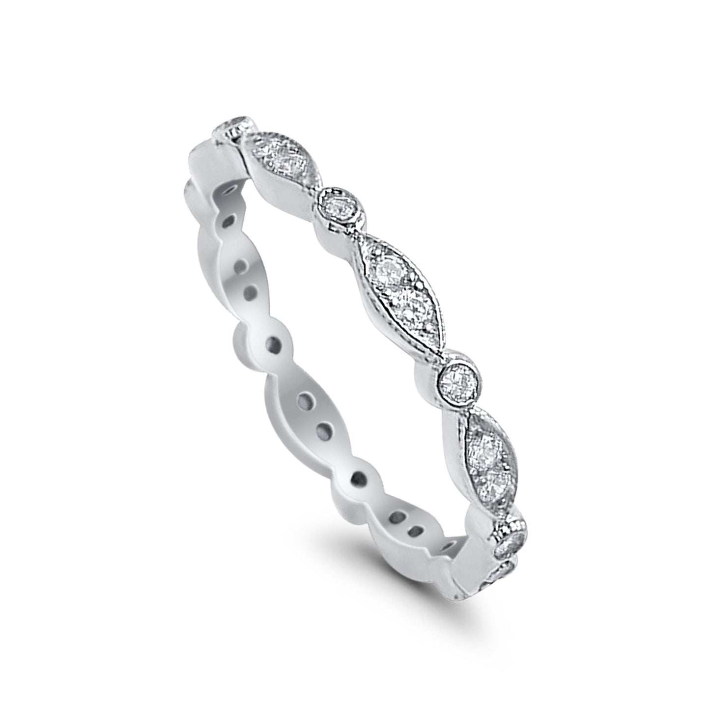 Eternity Round Wedding Band Simulated CZ Ring