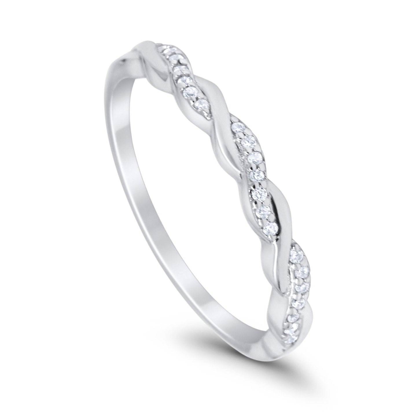 Half Eternity Infinity Twisted Band Rings Simulated CZ