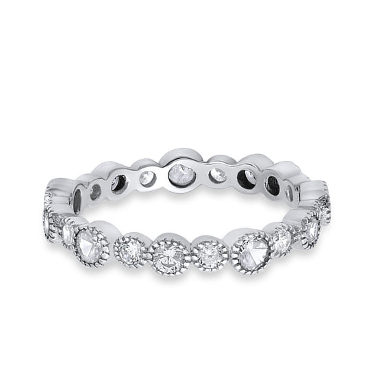 Full Eternity Wedding Ring Simulated Cubic Zirconia