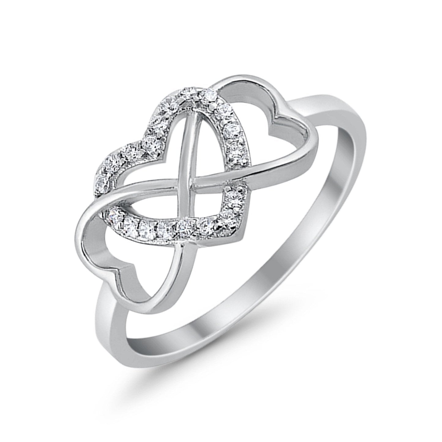 Infinity Heart Promise Eternity Ring Simulated CZ