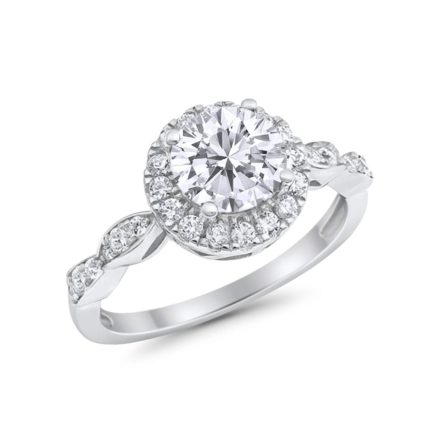 Art Deco Design Engagement Ring Simulated Cubic Zirconia