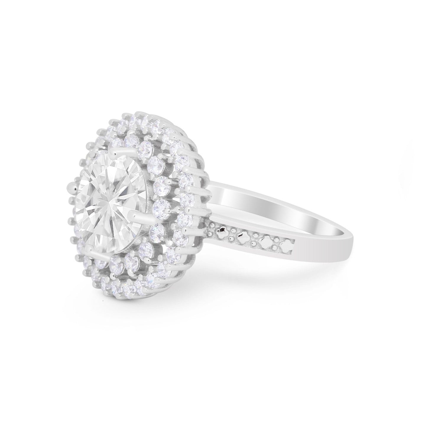 Cocktail Round Simulated CZ Wedding Ring