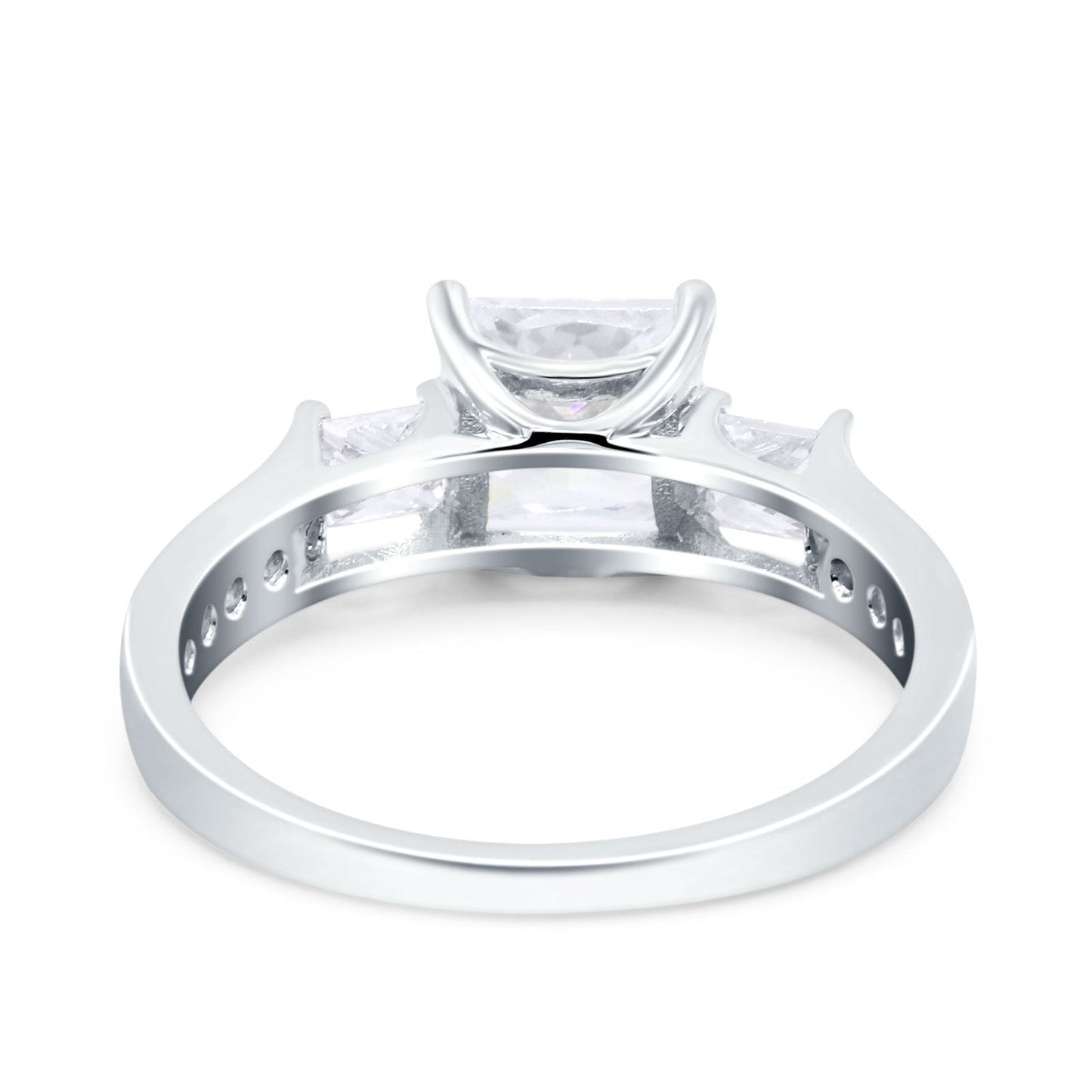 Princess Cut Art Deco Wedding Ring Simulated Cubic Zirconia