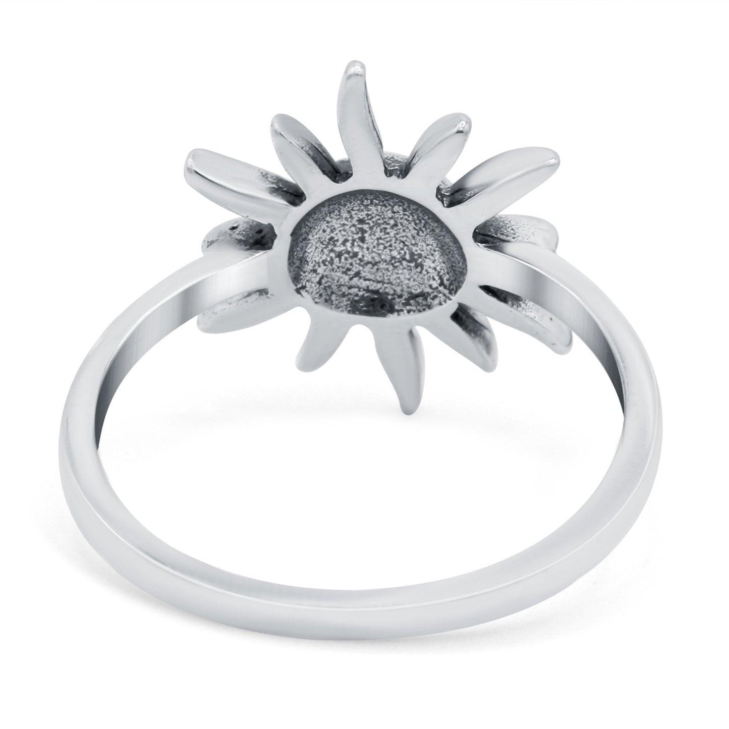 Smiling Sun Ring Oxidized Band (13mm)