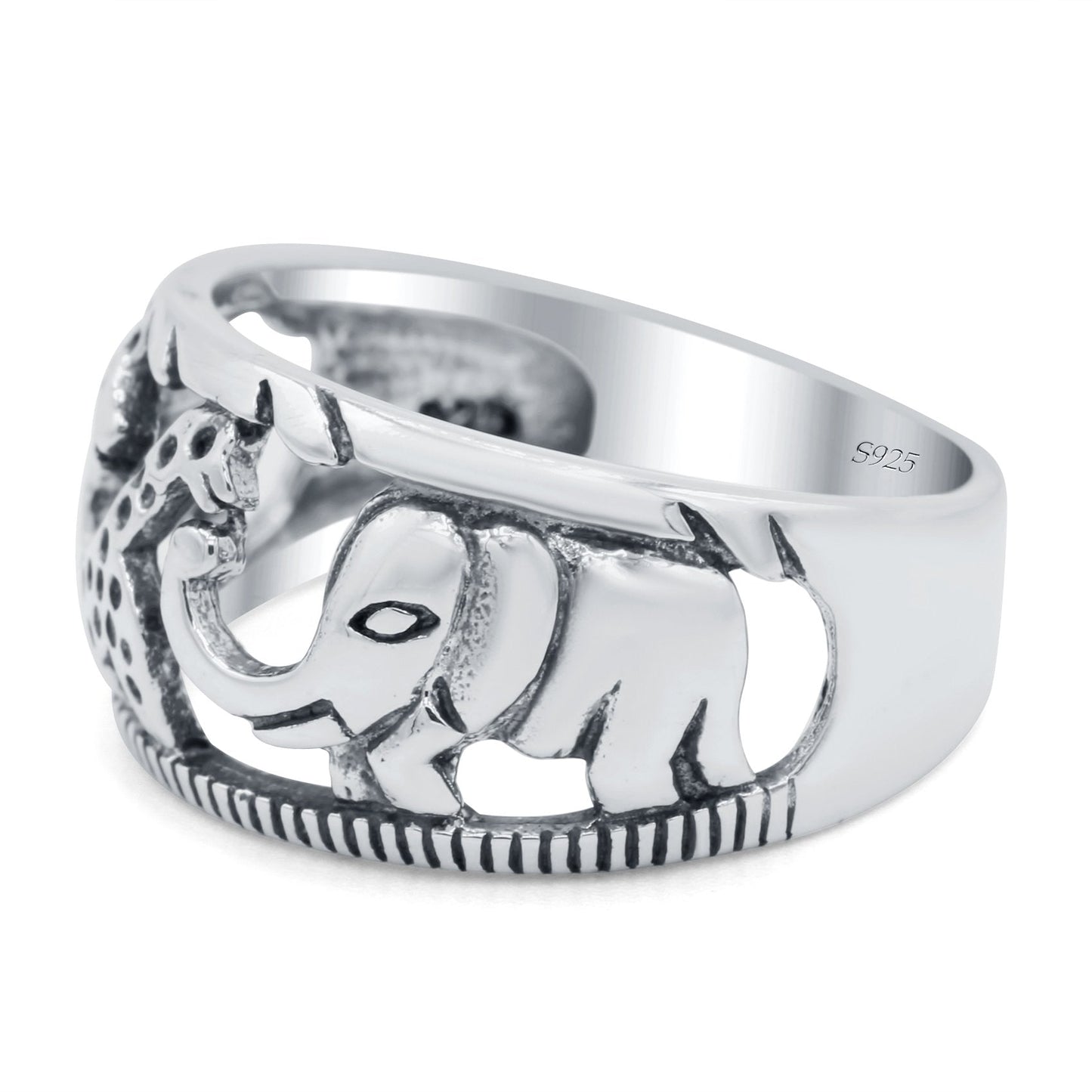 Animals Oxidized Band Thumb Ring (10mm)