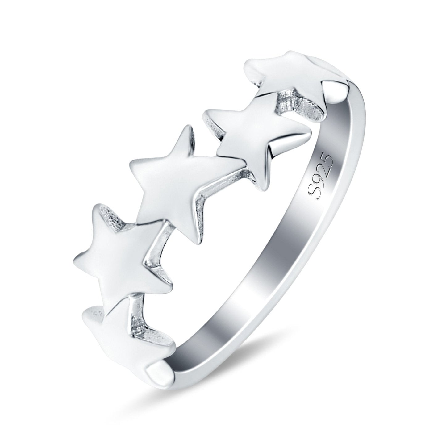 Stars Sideways Plain Ring Oxidized Band