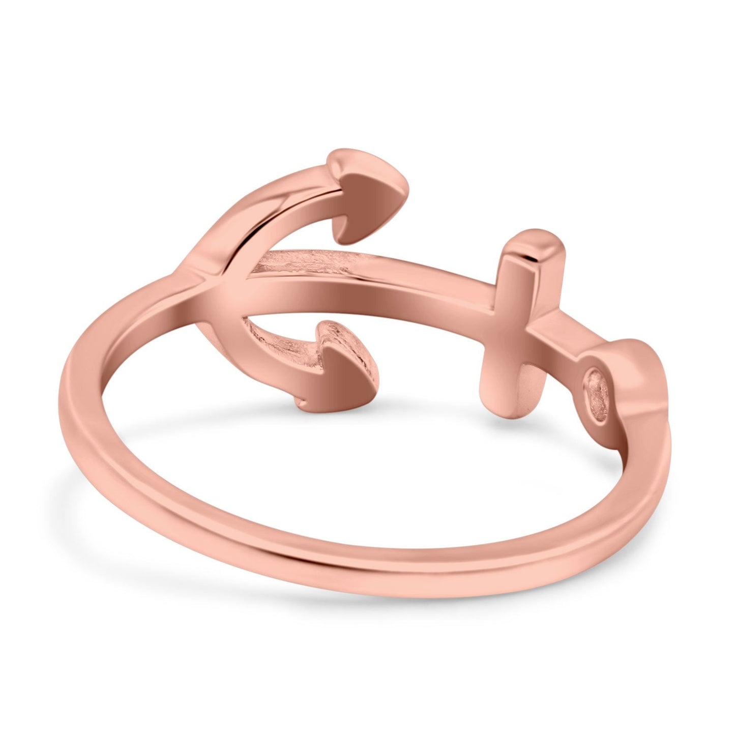 Anchor Band Rose Tone Thumb Ring (10mm)