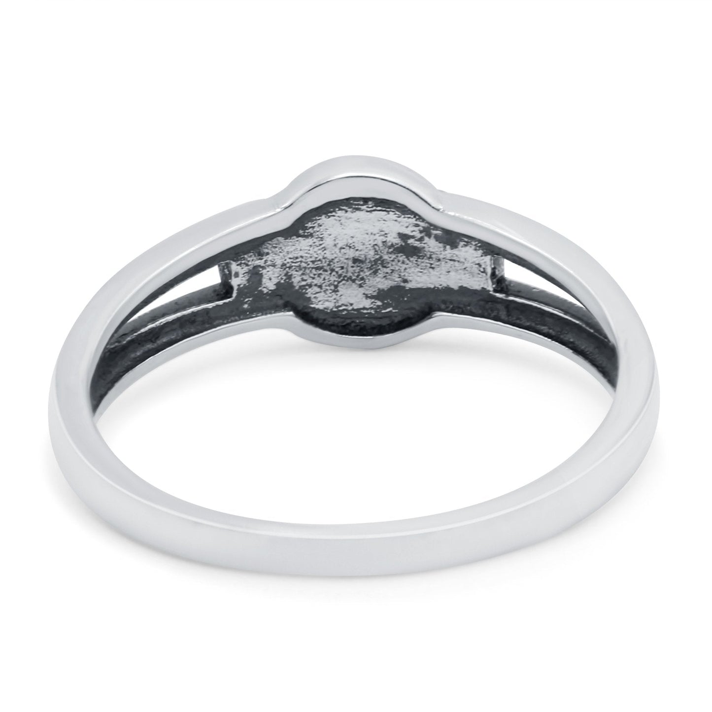 Smiling Sun Oxidized Band Thumb Ring (7mm)