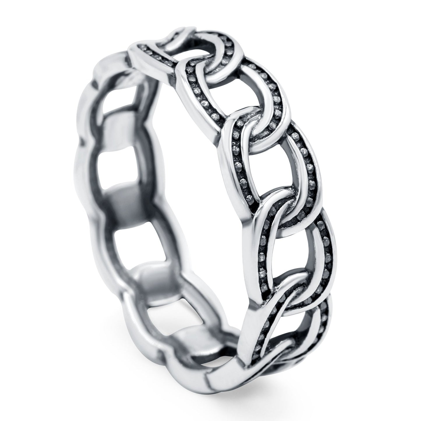 Chain Oxidized Band Thumb Ring (6mm)