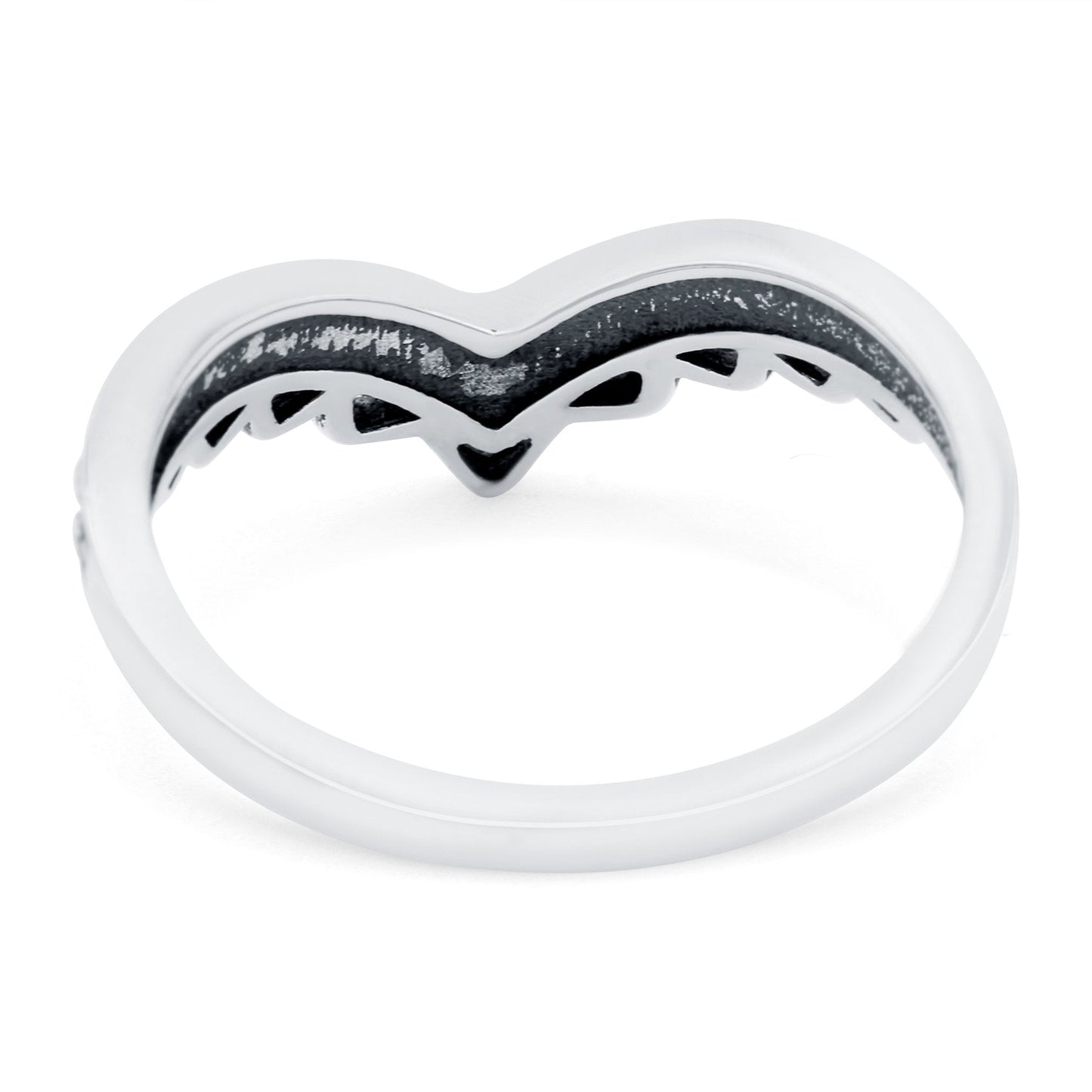 V Ring Oxidized Band Thumb Ring (9mm)