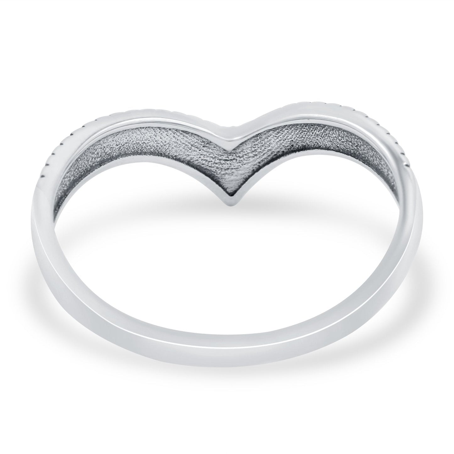 V Shape Band Oxidized Ring (7mm)