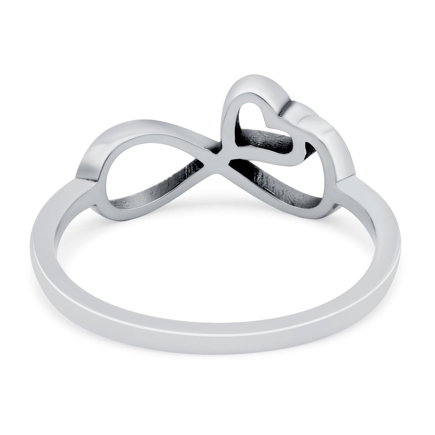 Infinity Heart Oxidized Band Thumb Ring (8mm)