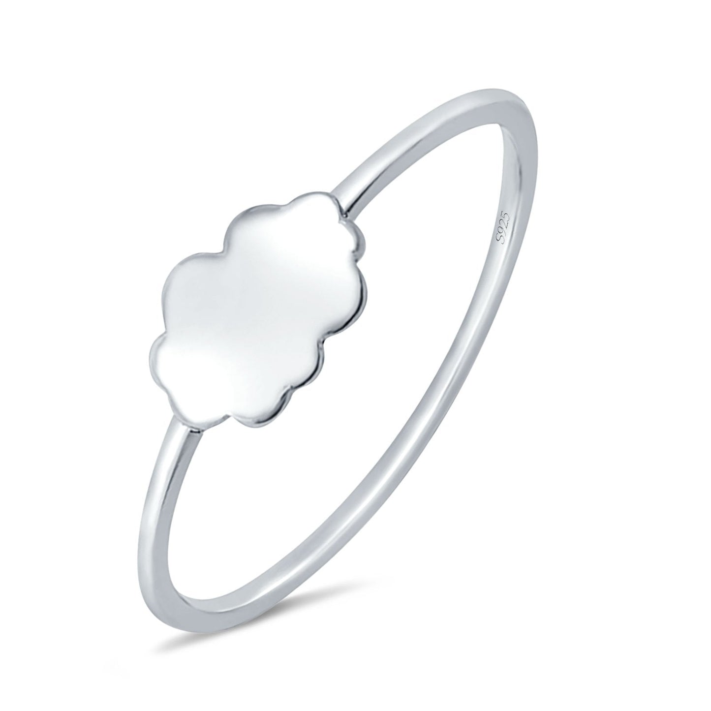 Simple Plain Petite Dainty Cloud Ring Band (6mm)