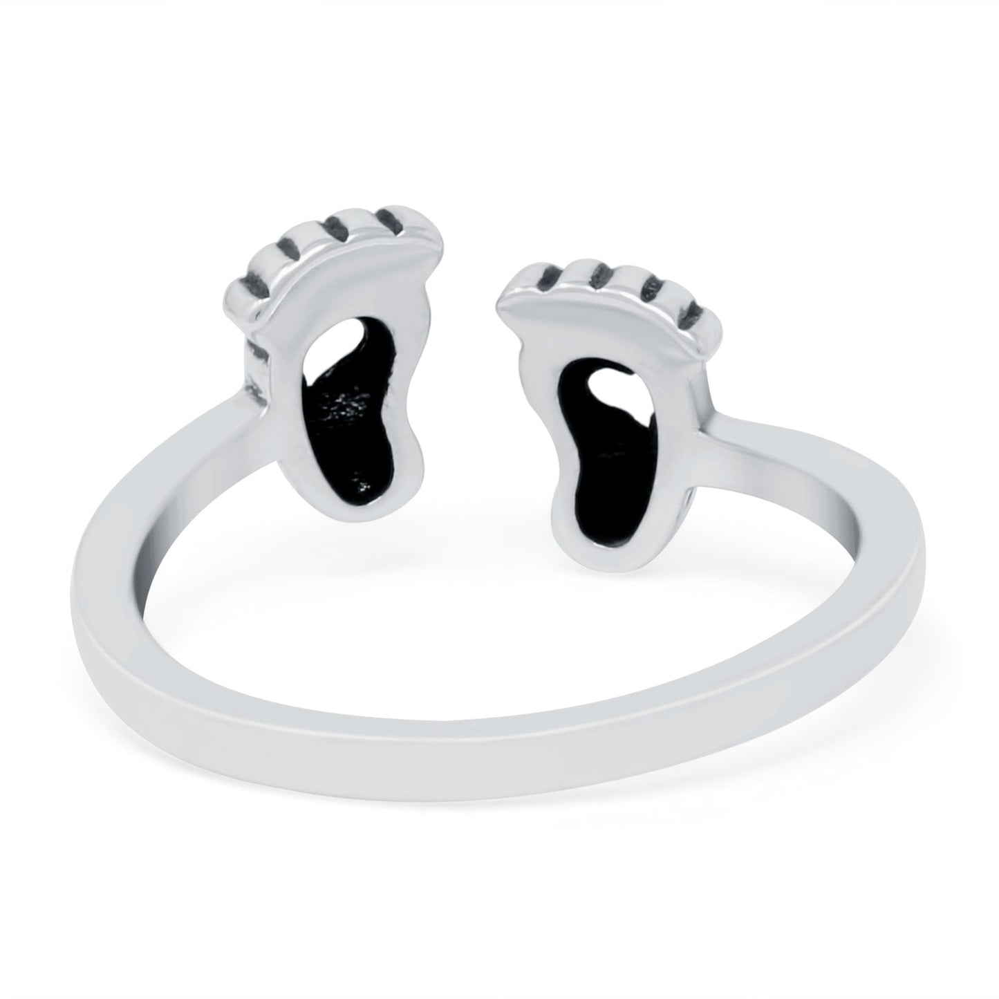 Baby Feet Band Oxidized Thumb Ring