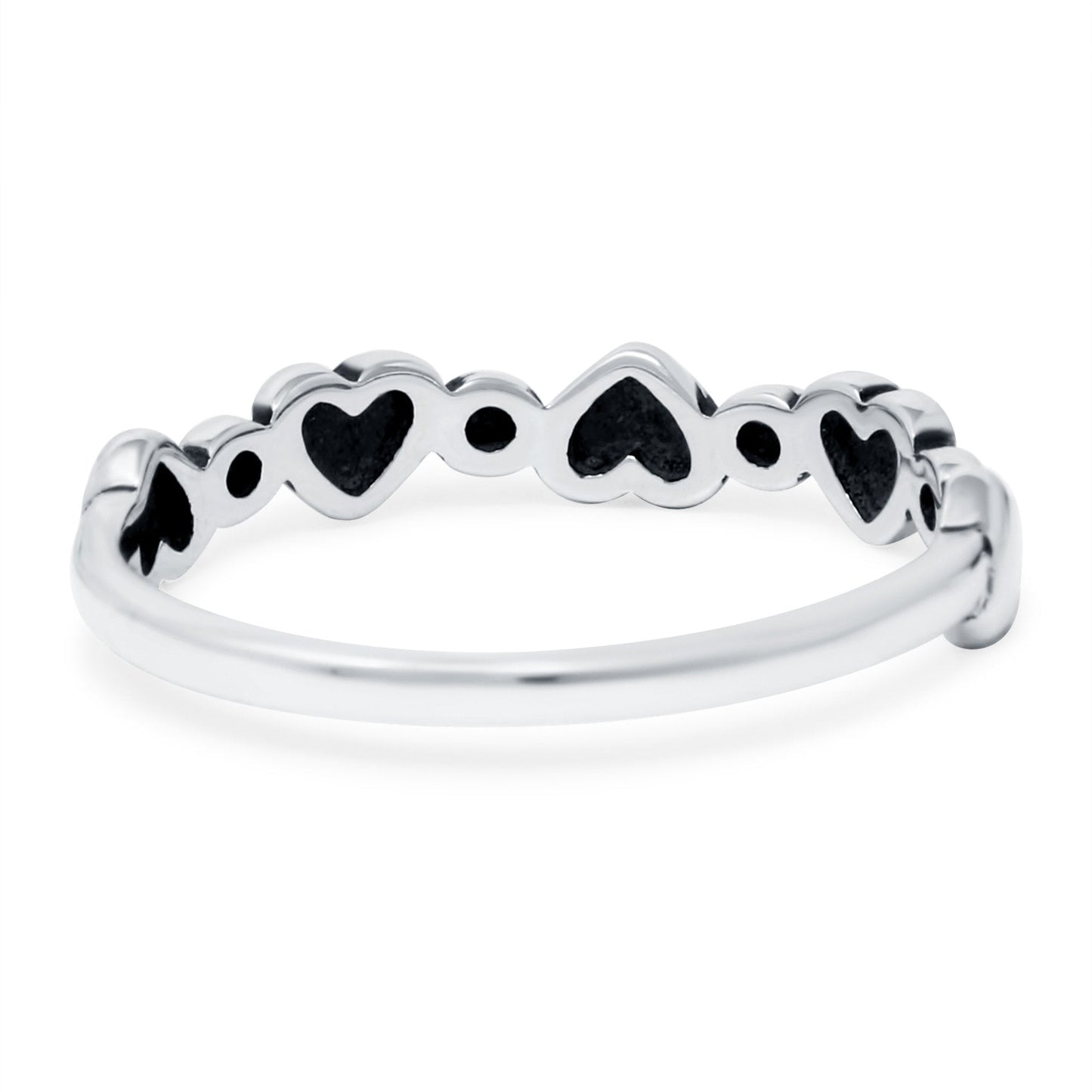 Dots and Hearts Band Oxidized Thumb Ring (3.5mm)