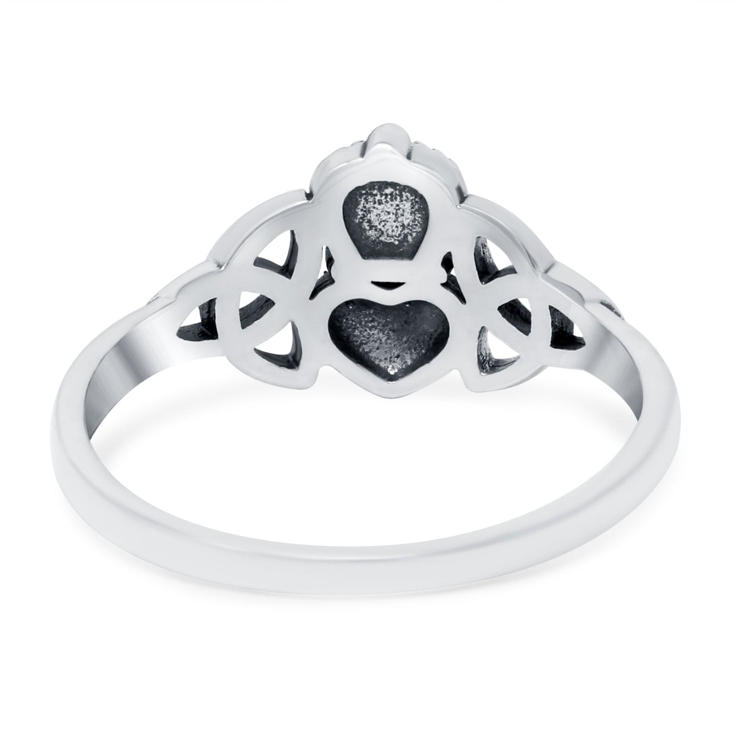 Celtic Claddagh Band Oxidized Ring (9mm)