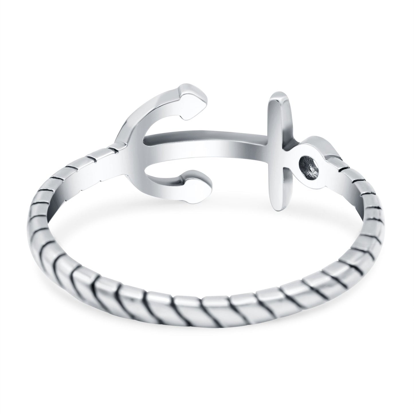 Anchor Band Oxidized Thumb Ring (8mm)