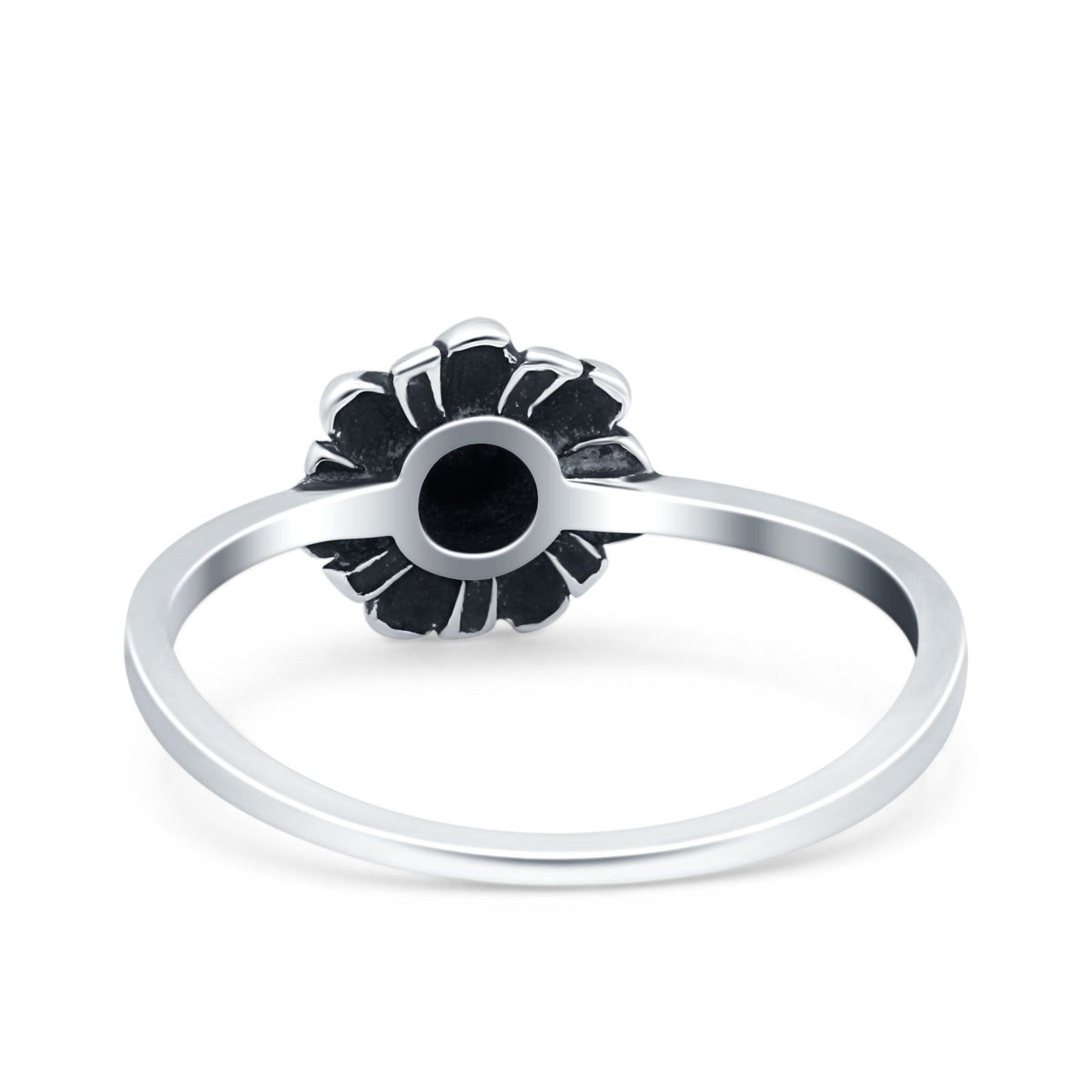 Sunflower Ring Oxidized