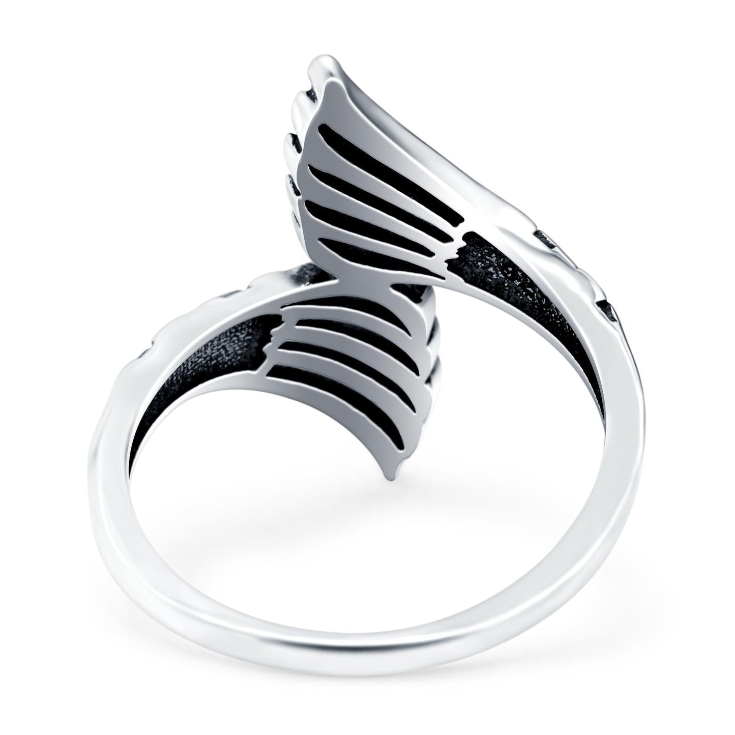 Mermaid Tails Oxidized Band Thumb Ring (23mm)