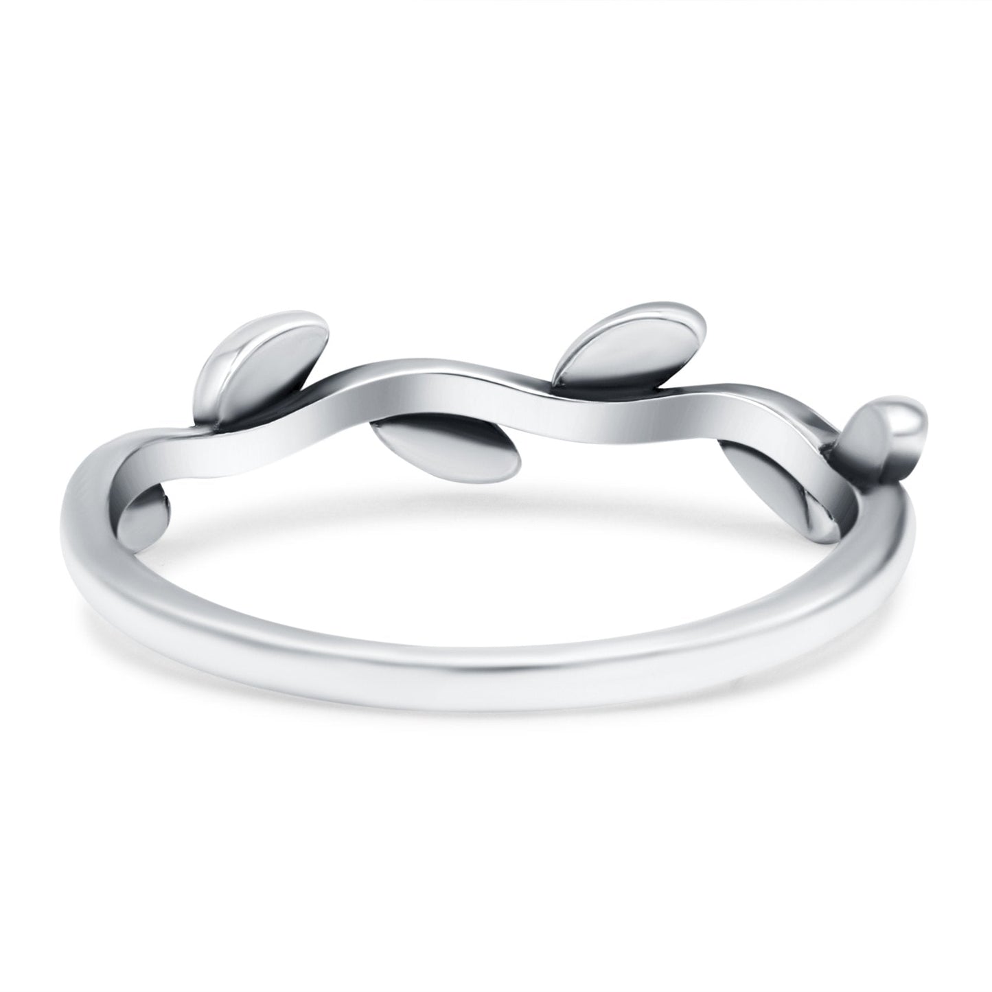 Leaves Oxidized Band Thumb Ring (5mm)