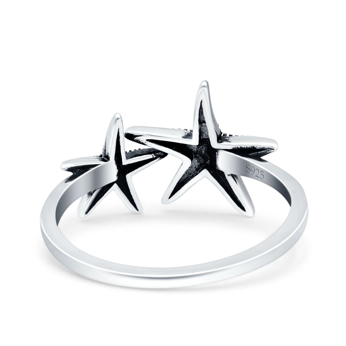 Starfish Oxidized Band Thumb Ring (11.5mm)