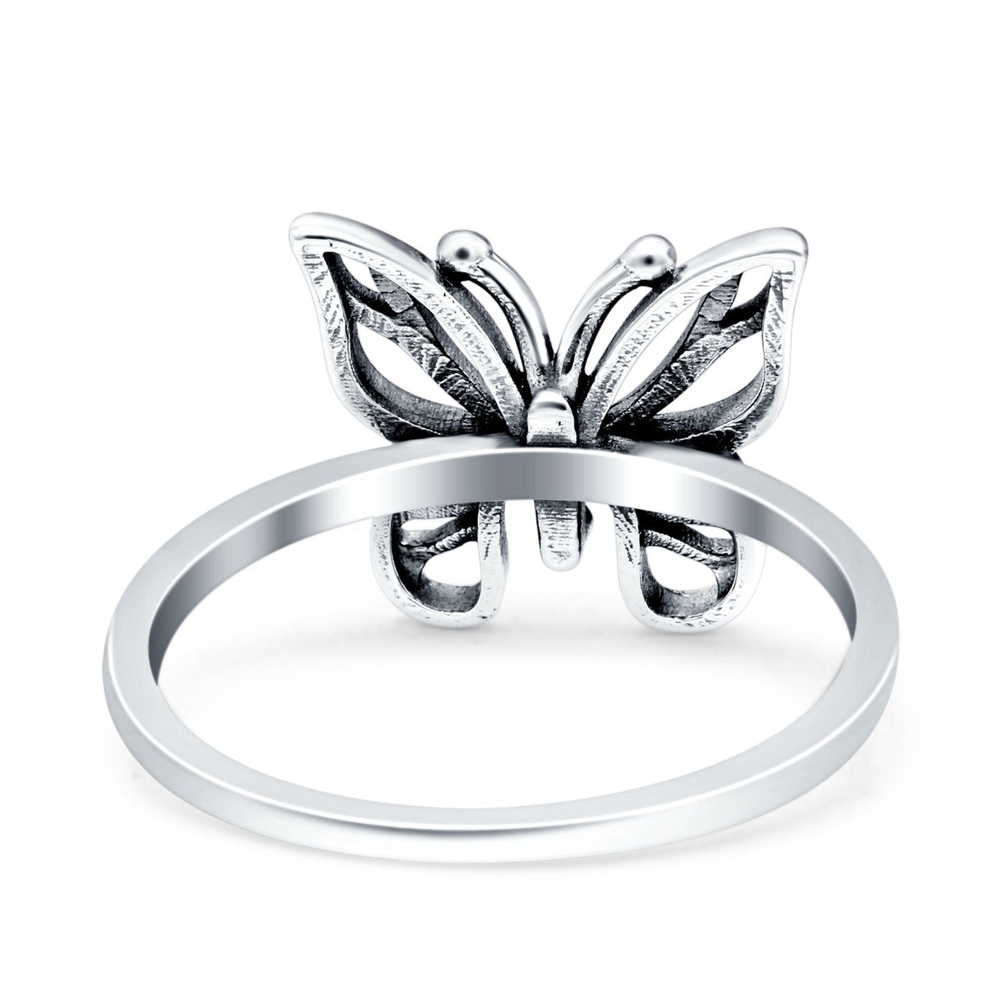 Butterfly Oxidized Band Thumb Ring (11.7mm)