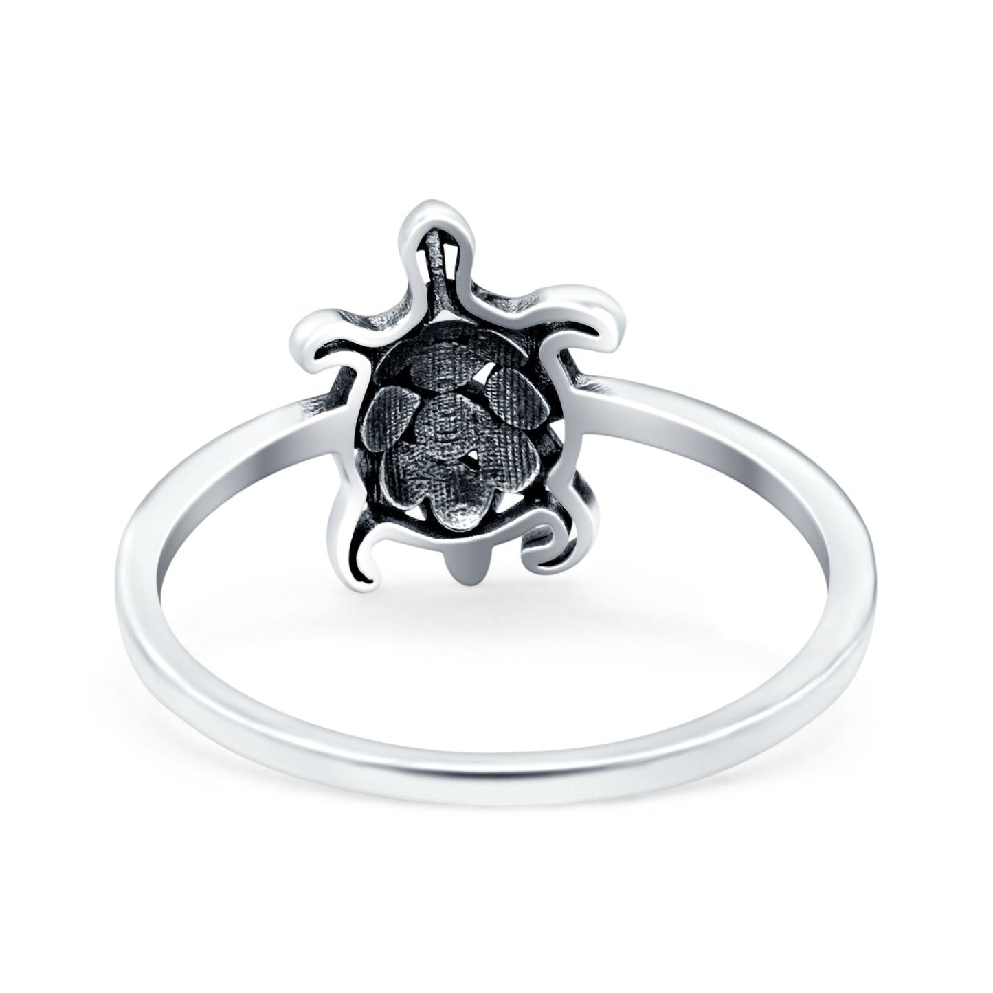 Turtle Oxidized Band Thumb Ring (12mm)