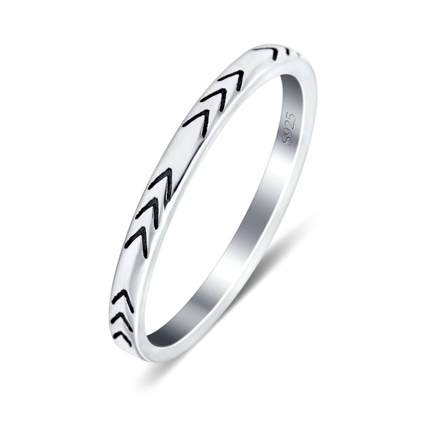 Arrows Ring Oxidized Band Thumb Ring (2mm)