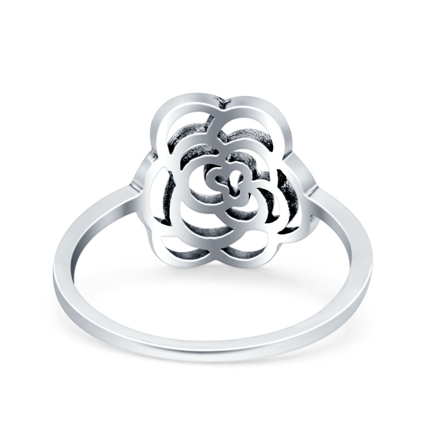 Rose Oxidized Band Thumb Ring (13mm)