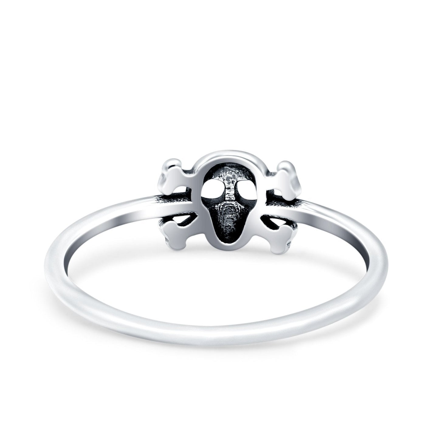 Skull & Crossbones Oxidized Band Thumb Ring (6.2mm)