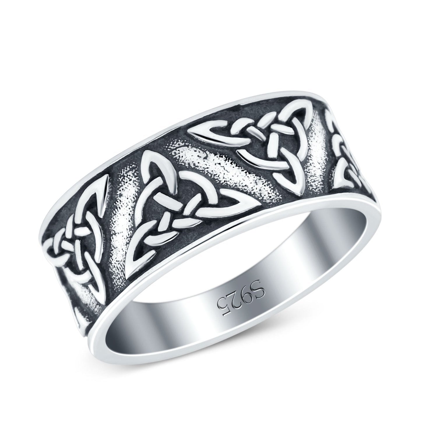 Petite Dainty Celtic Band Oxidized Ring (7.8mm)