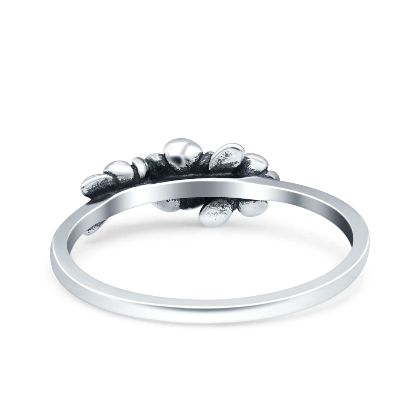 Flowers Oxidized Band Thumb Ring (5mm)