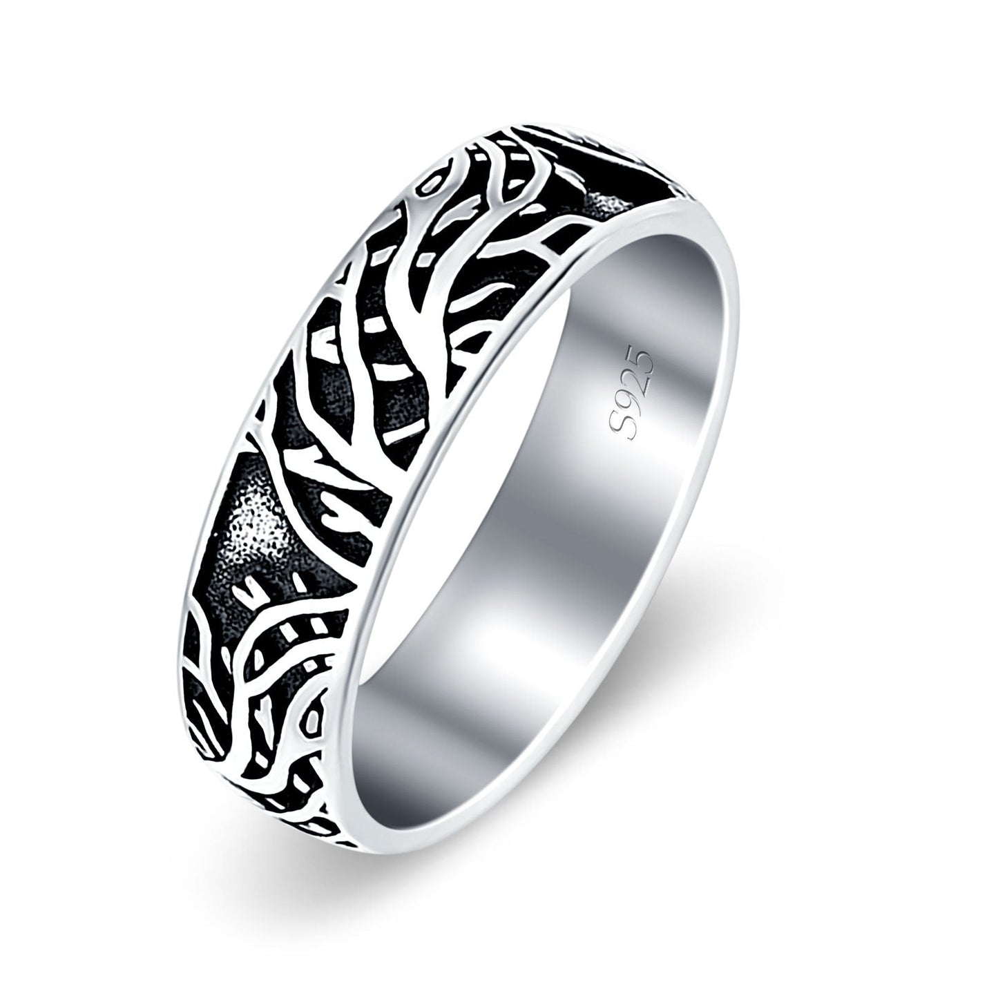 Branches Oxidized Band Thumb Ring (6mm)