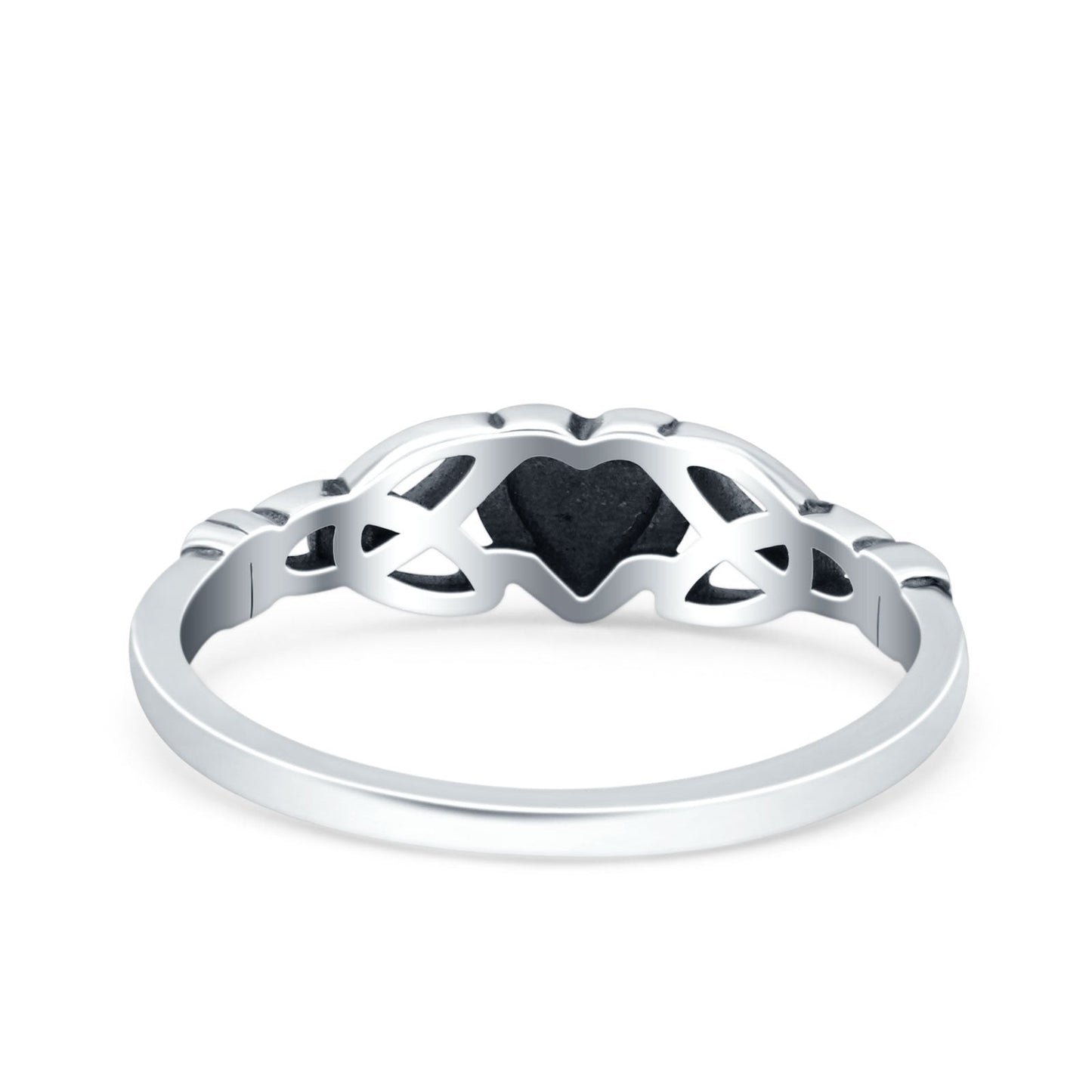 Heart Celtic Oxidized Band Thumb Ring (5mm)