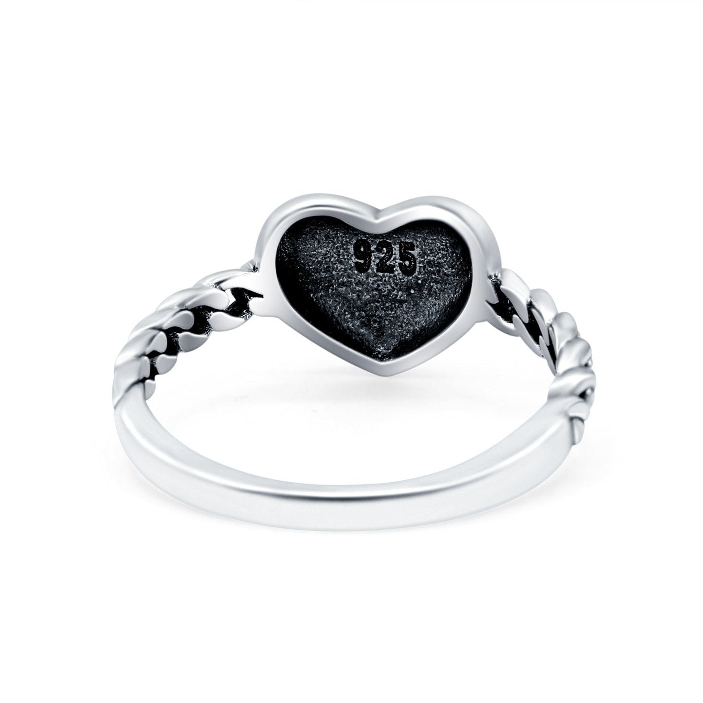 Heart Band Ring Oxidized (8.5mm)