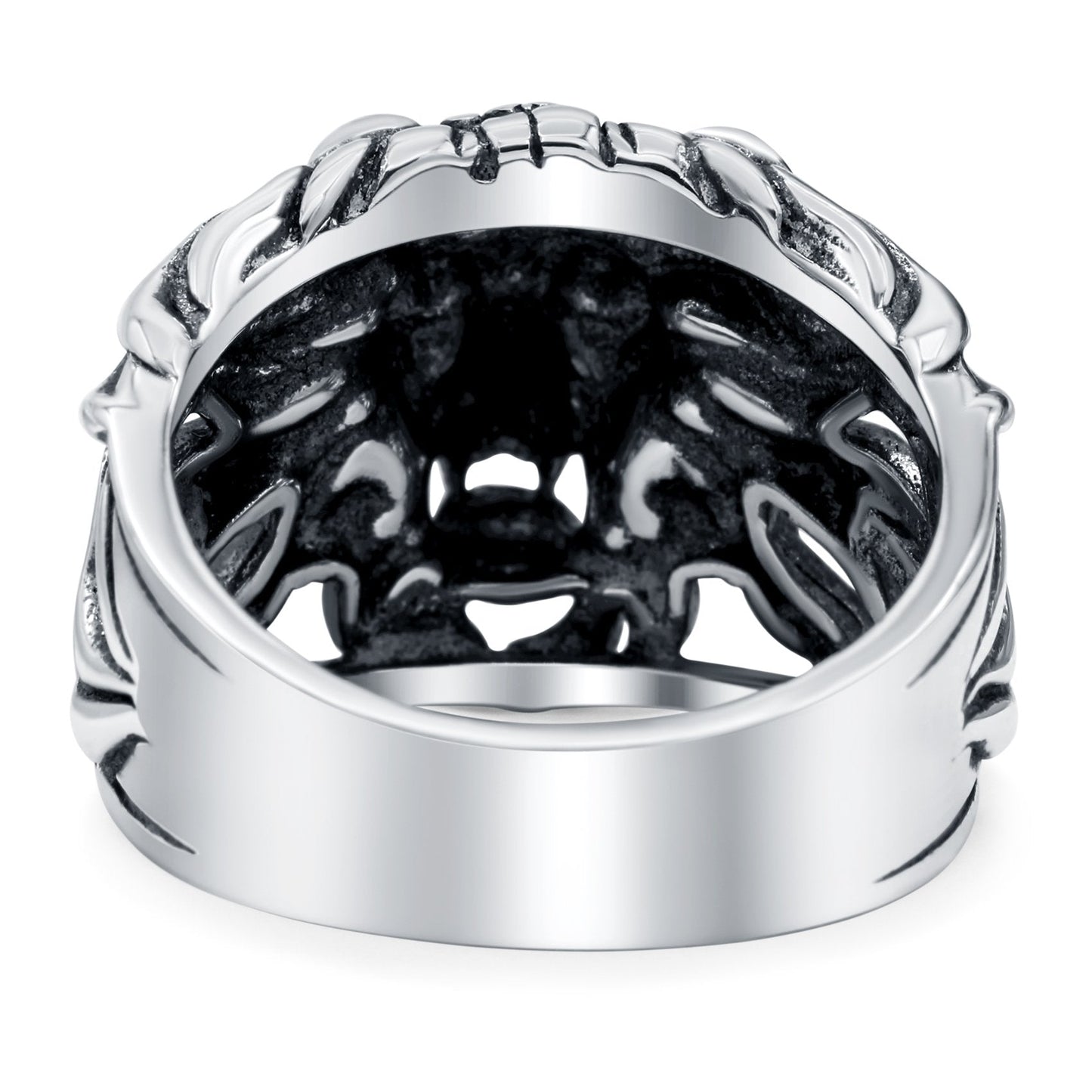 Lion Head Ring Oxidized Band (16.5mm)