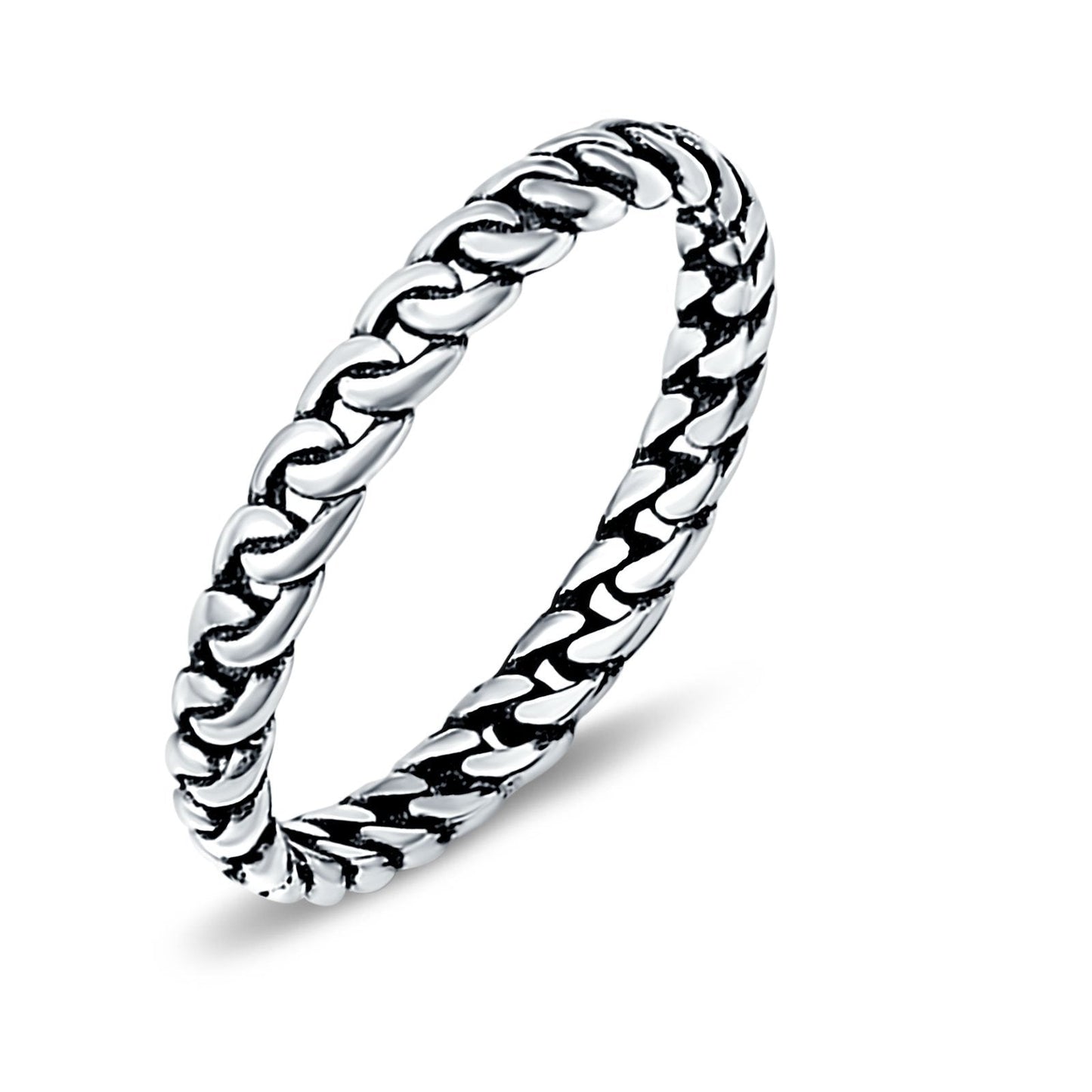 Chain Oxidized Band Thumb Ring (2.5mm)