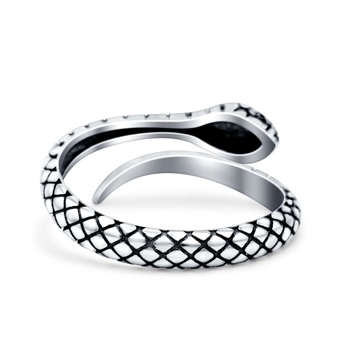 Snake Oxidized Band Thumb Ring (10mm)