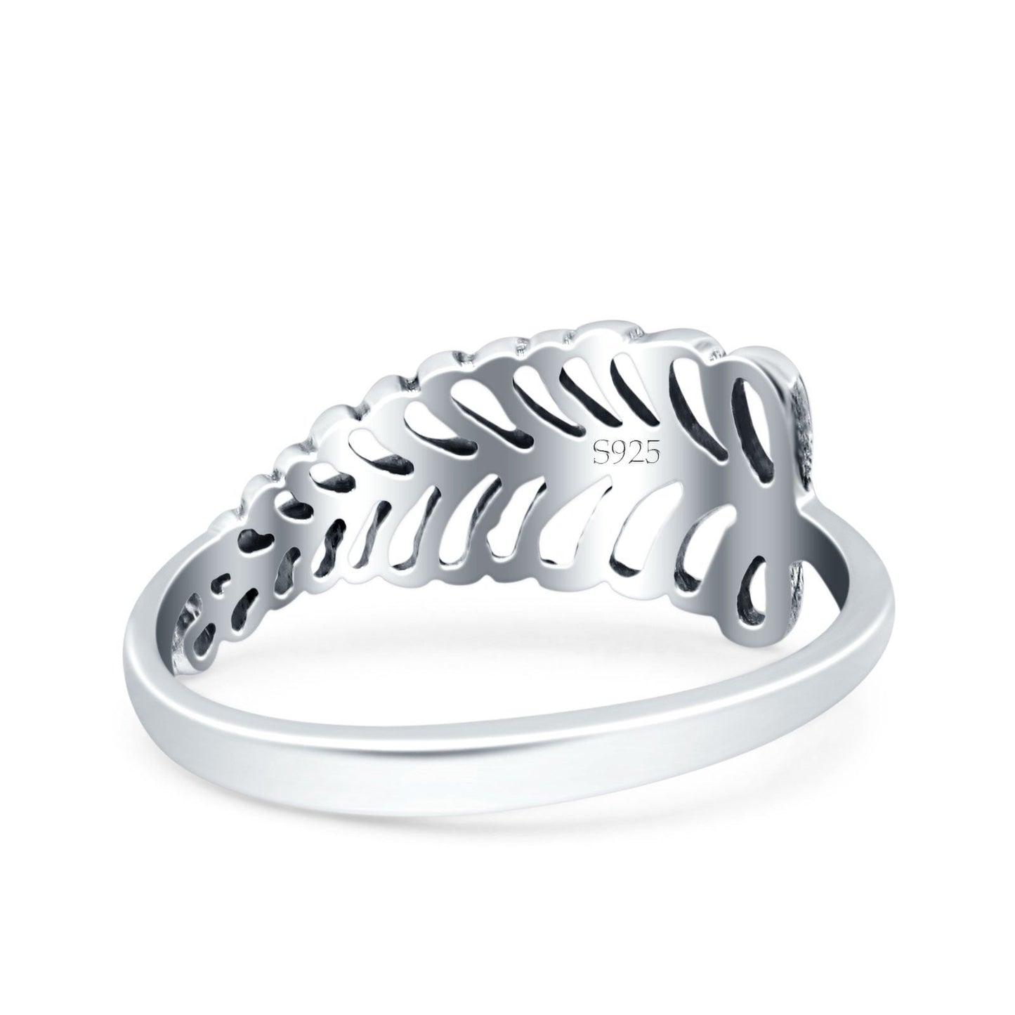 Leaf Oxidized Band Thumb Ring (8.1mm)