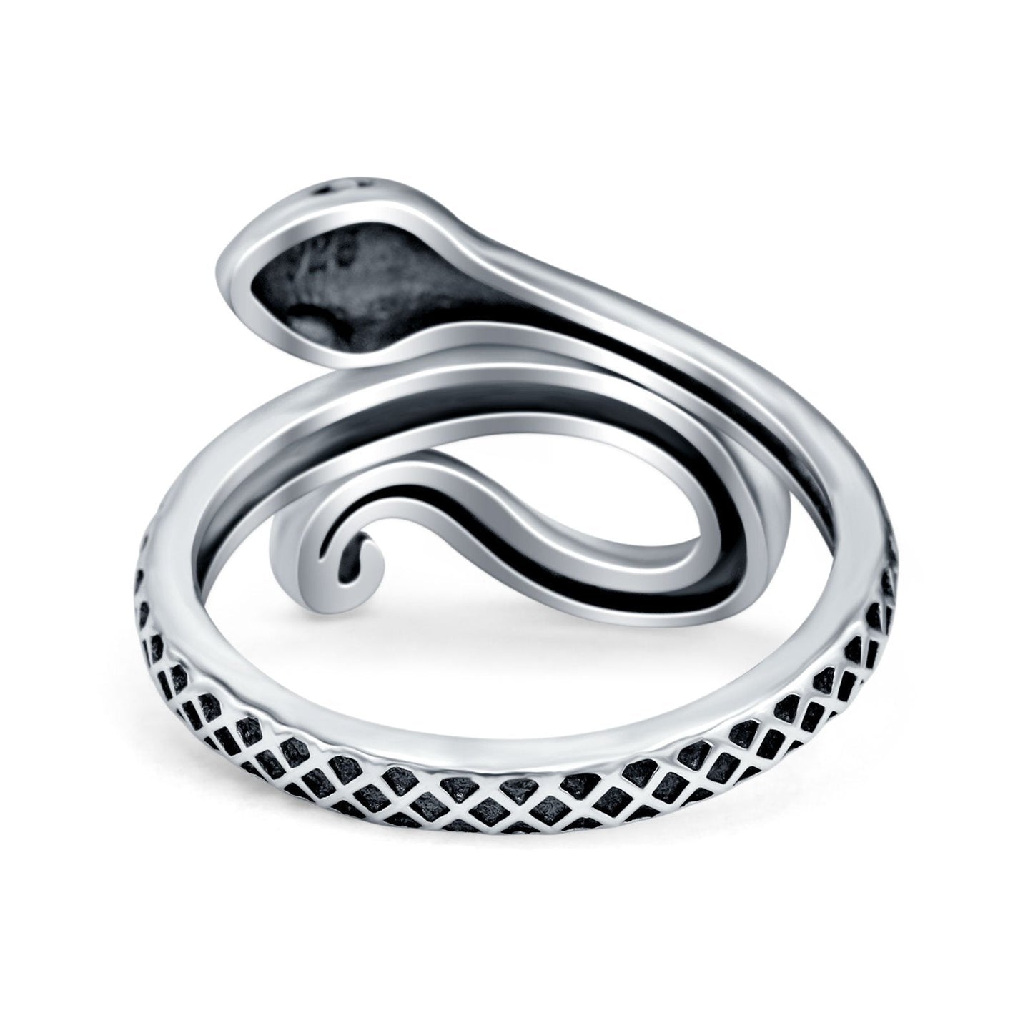 Snake Oxidized Band Thumb Ring (18mm)