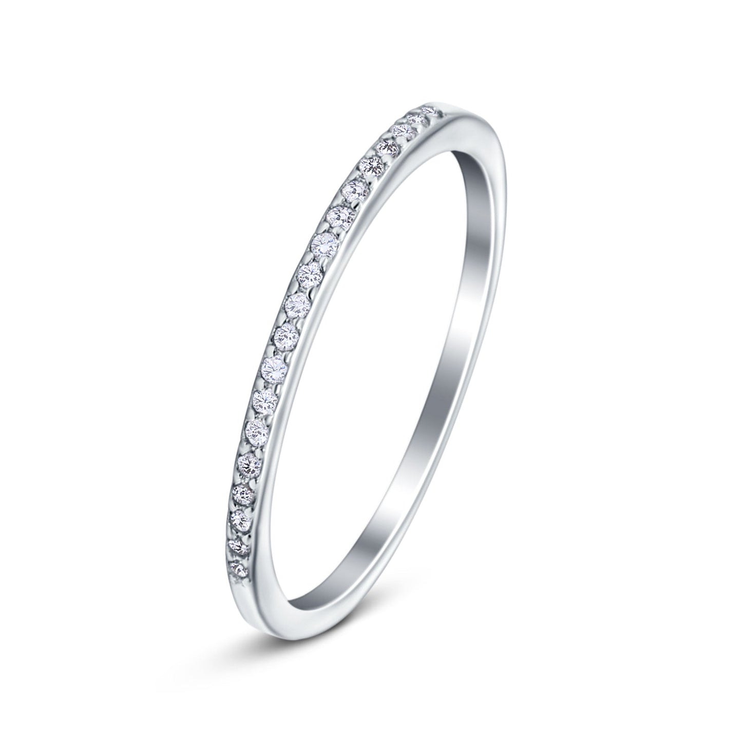 Half Eternity Wedding Band Simulated Cubic Zirconia